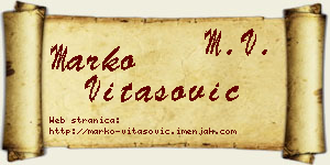 Marko Vitasović vizit kartica